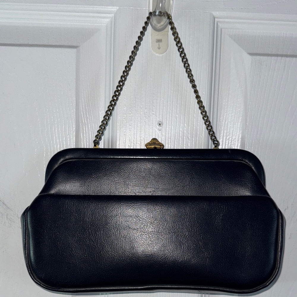 Vintage Black Clutch with Chain Strap